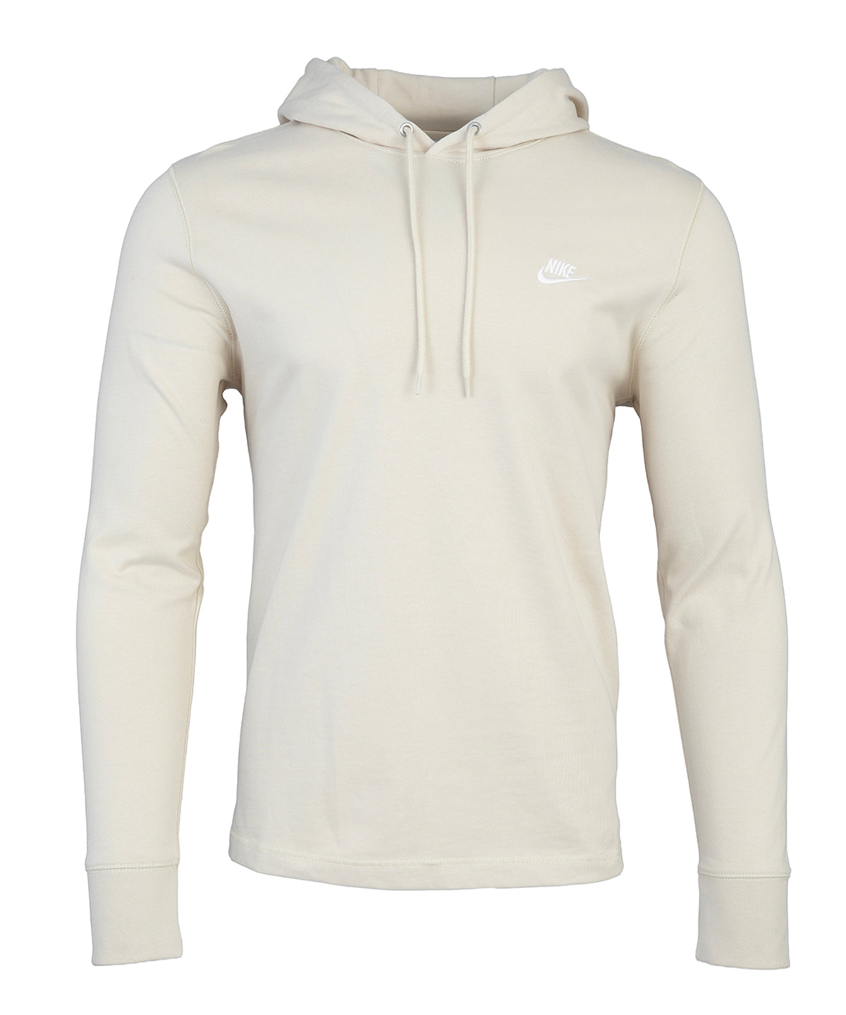 Nike Club knit hoodie in Light Khaki/Light Khaki/White, front view