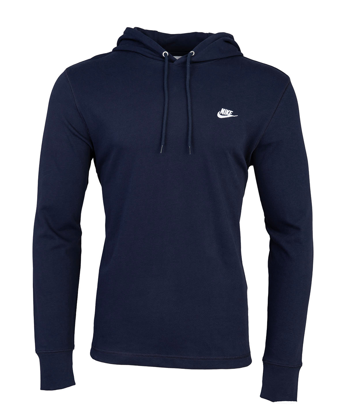 Nike Club knit hoodie in Obsidian/Obsidian/White, front view