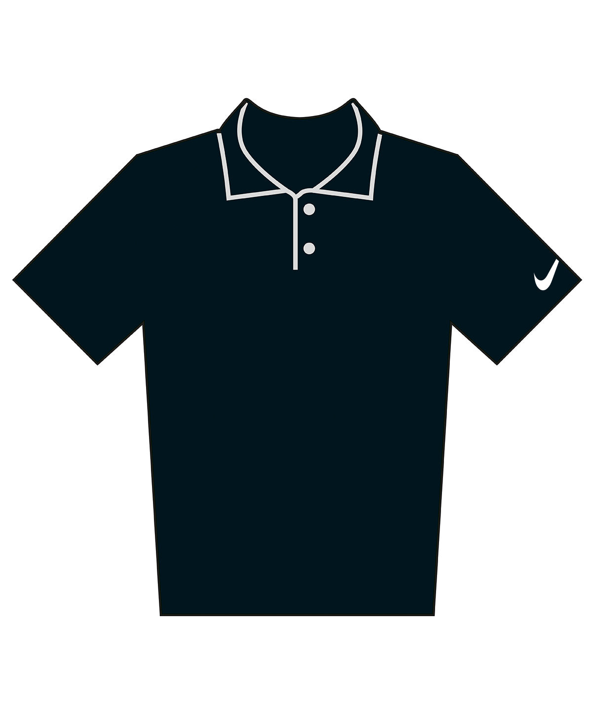 Nike Velocity solid polo in Black/White, front view