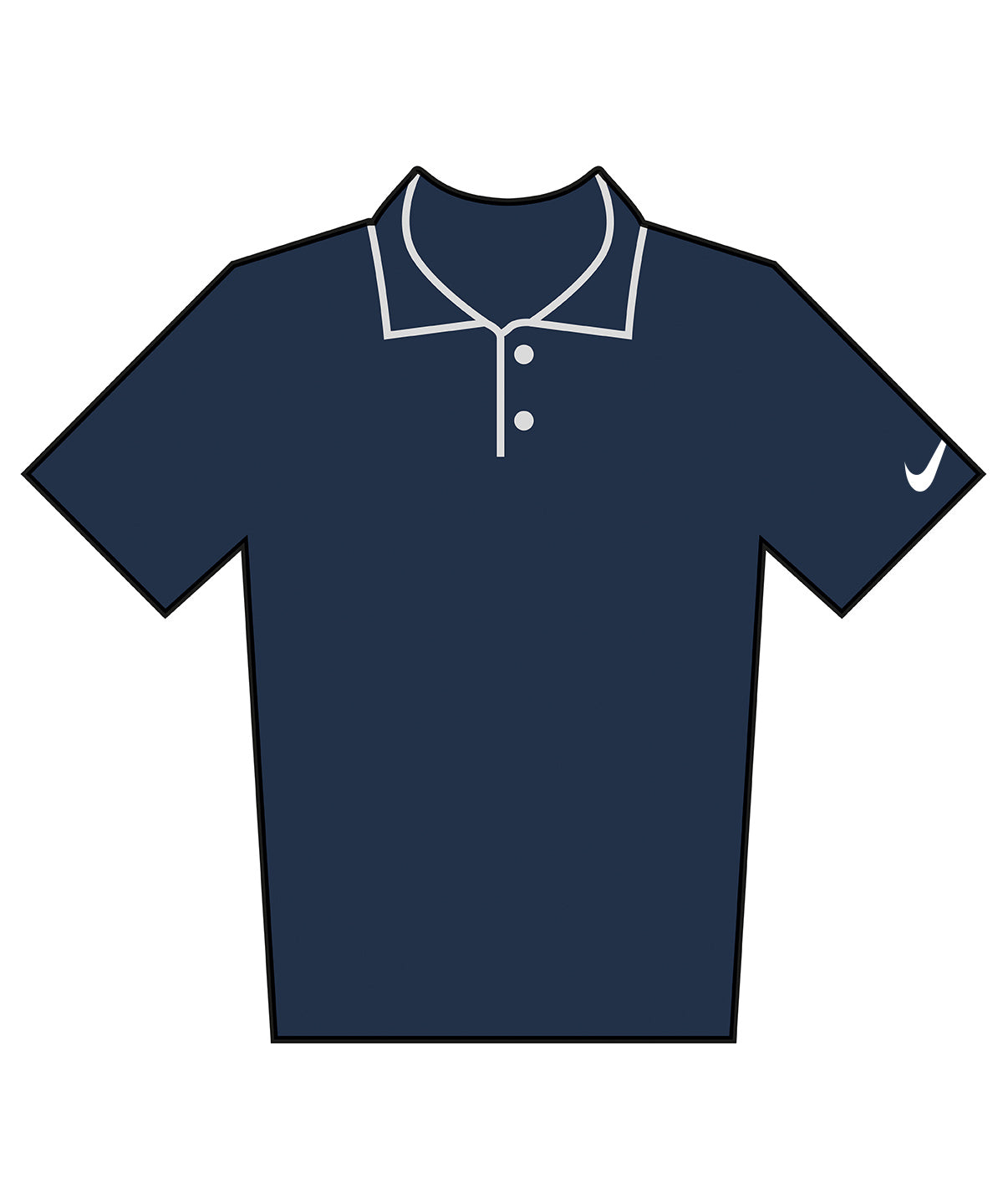 Nike Velocity solid polo in College Navy/White, front view