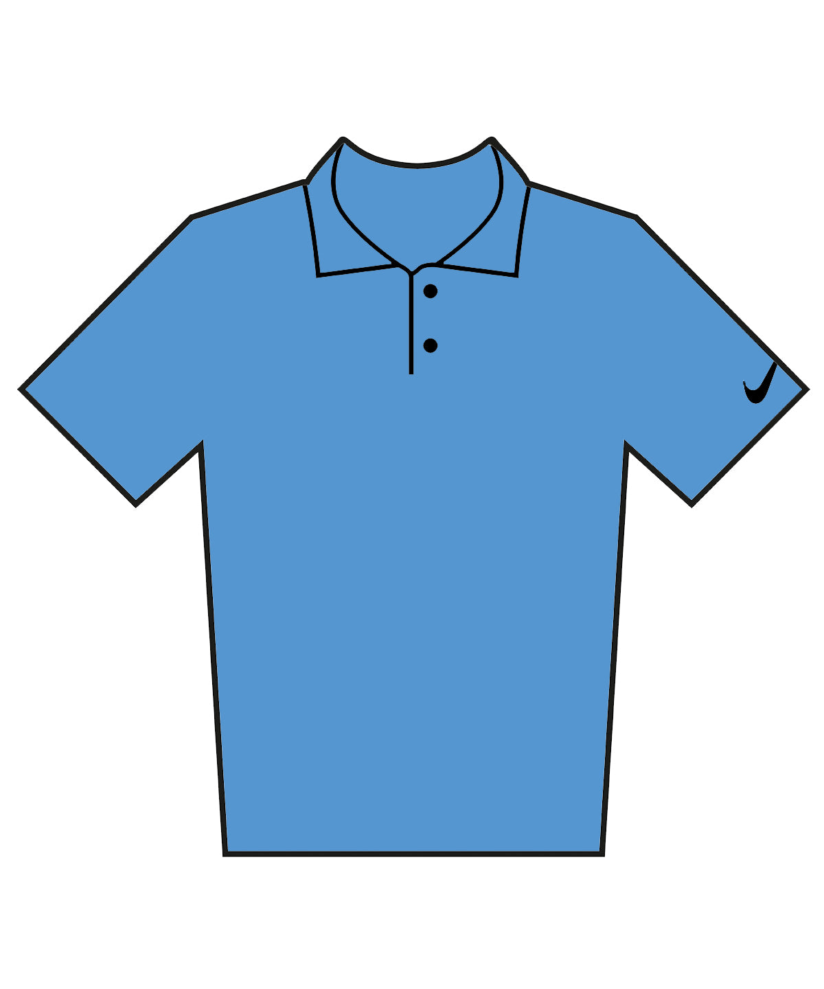 Nike Velocity solid polo in University Blue/Black, front view