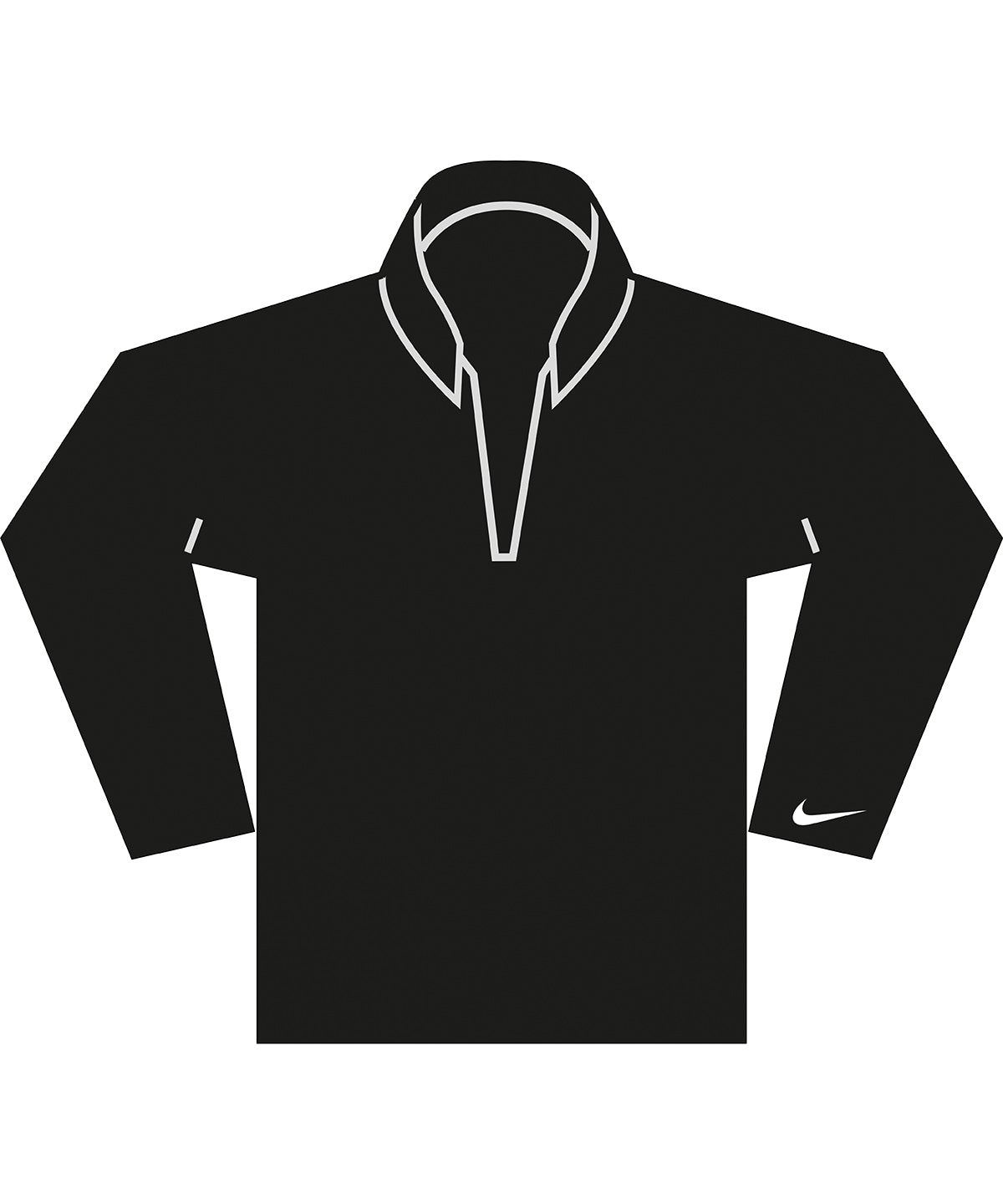 Nike Velocity 1/2-zip top in Black/White, front view