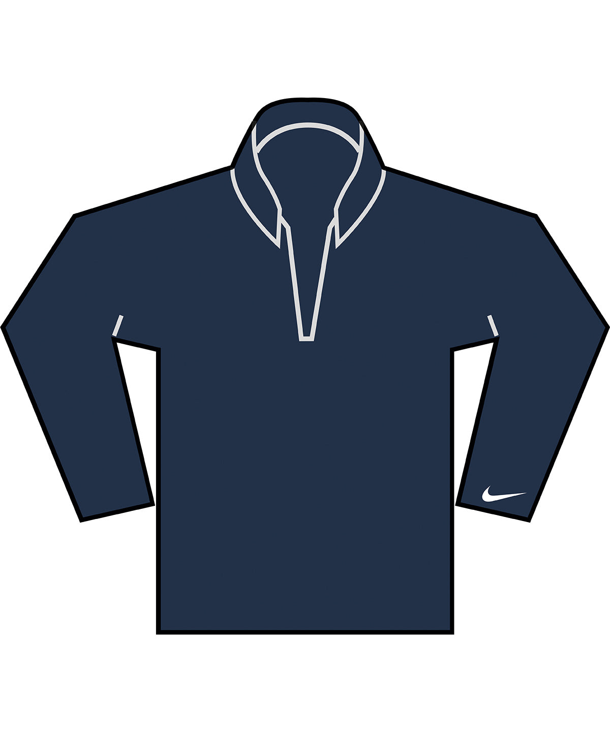 Nike Velocity 1/2-zip top in College Navy/White, front view