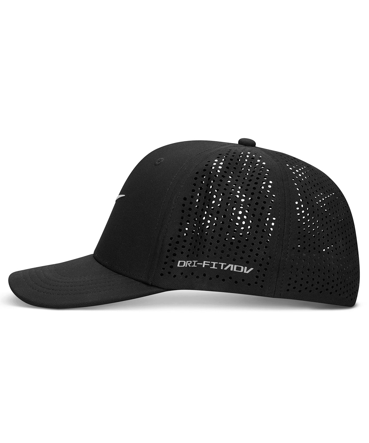 Nike Dri-FIT golf cap in Black/Anthracite/White, front view