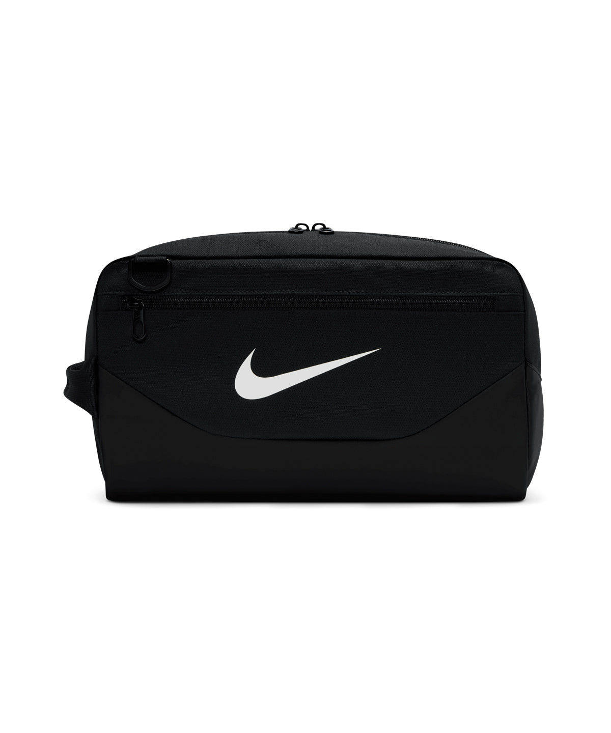 Nike Brasilia shoe bag in Black/Black/White, front view