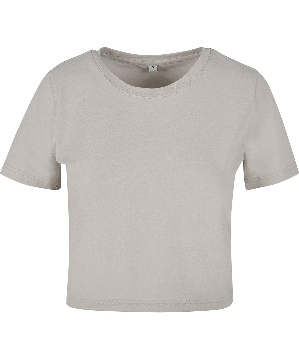 New Morning Studios Women’s cropped tee in Light Asphalt, front view