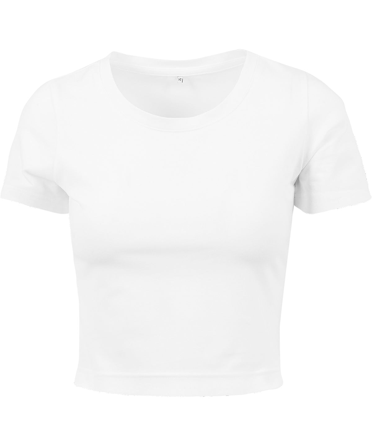 New Morning Studios Women’s cropped tee in White, front view