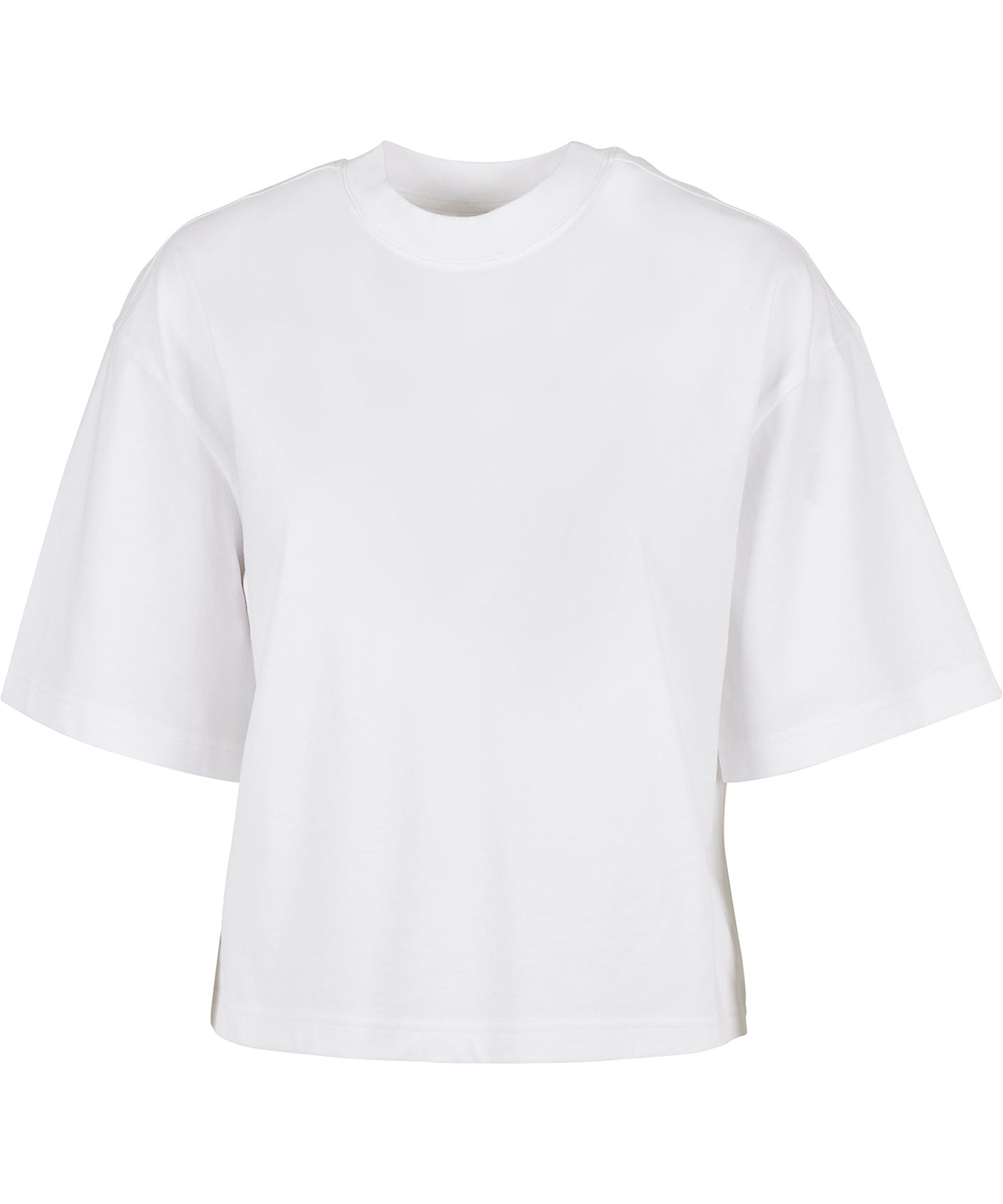 New Morning Studios Women’s oversized tee in White, front view