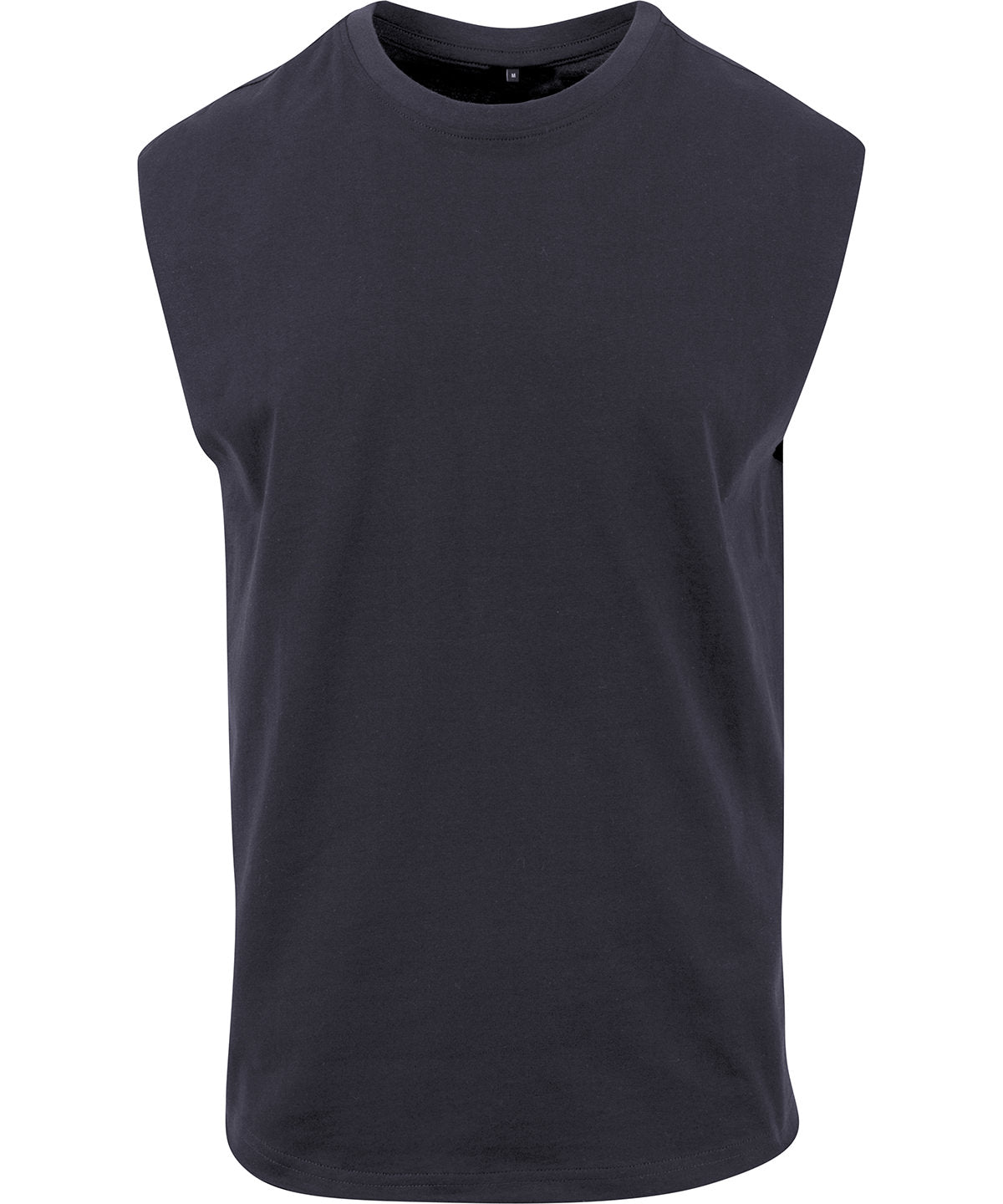 New Morning Studios Sleeveless tee in Navy, front view