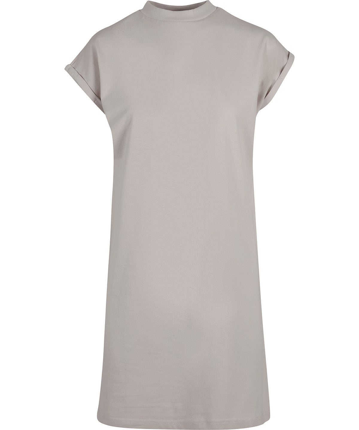 New Morning Studios Women’s extended shoulder dress in Light Asphalt, front view