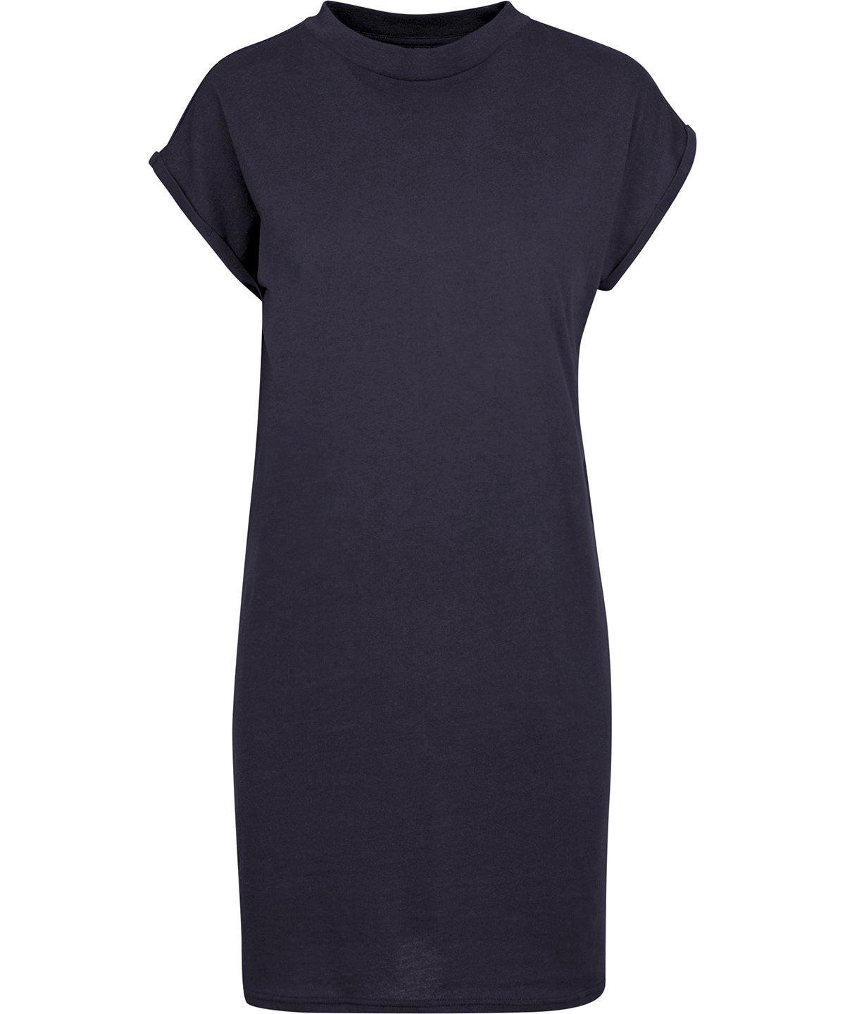 New Morning Studios Women’s extended shoulder dress in Navy, front view