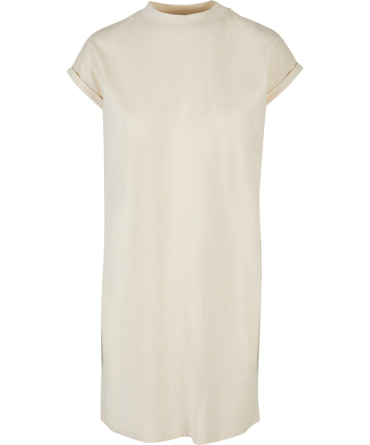 New Morning Studios Women’s extended shoulder dress in Sand, front view