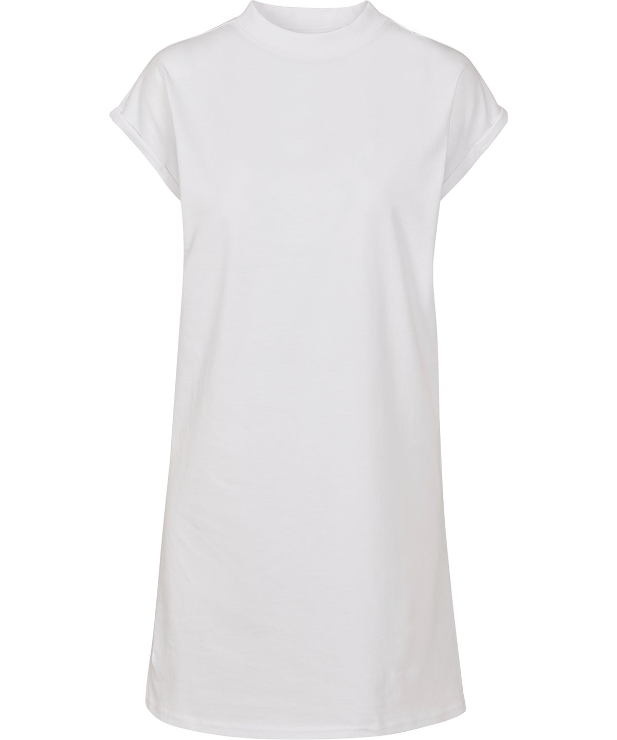 New Morning Studios Women’s extended shoulder dress in White, front view
