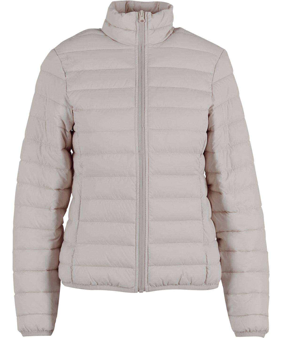 New Morning Studios Women’s light puffer jacket in Light Asphalt, front view