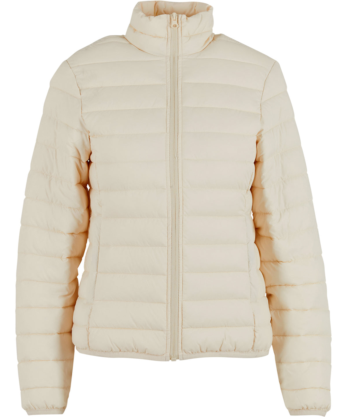New Morning Studios Women’s light puffer jacket in Sand, front view