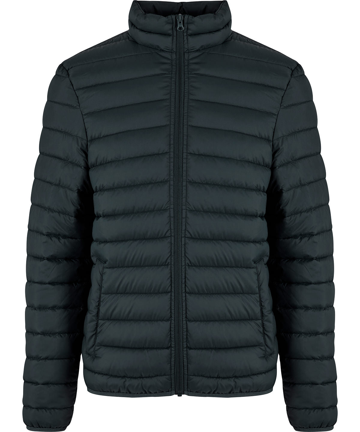 New Morning Studios Light puffer jacket in Magnet, front view