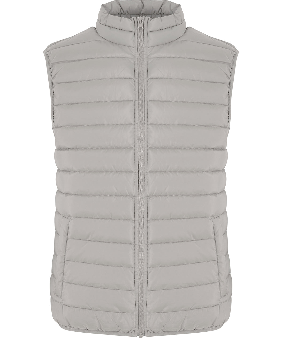 New Morning Studios Light puffer vest in Light Asphalt, front view