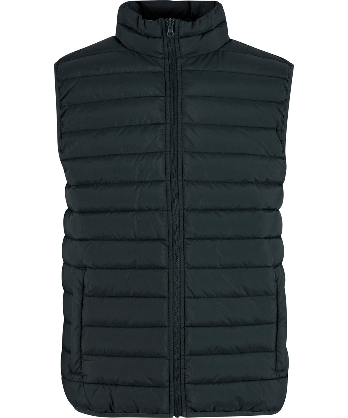 New Morning Studios Light puffer vest in Magnet, front view