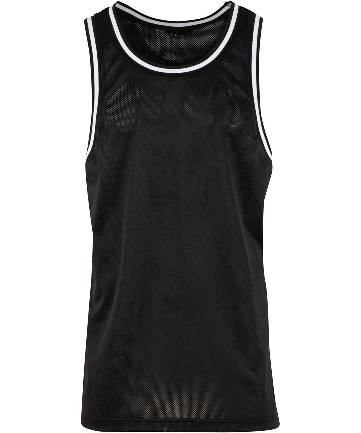 New Morning Studios Mesh tank top in Black, front view