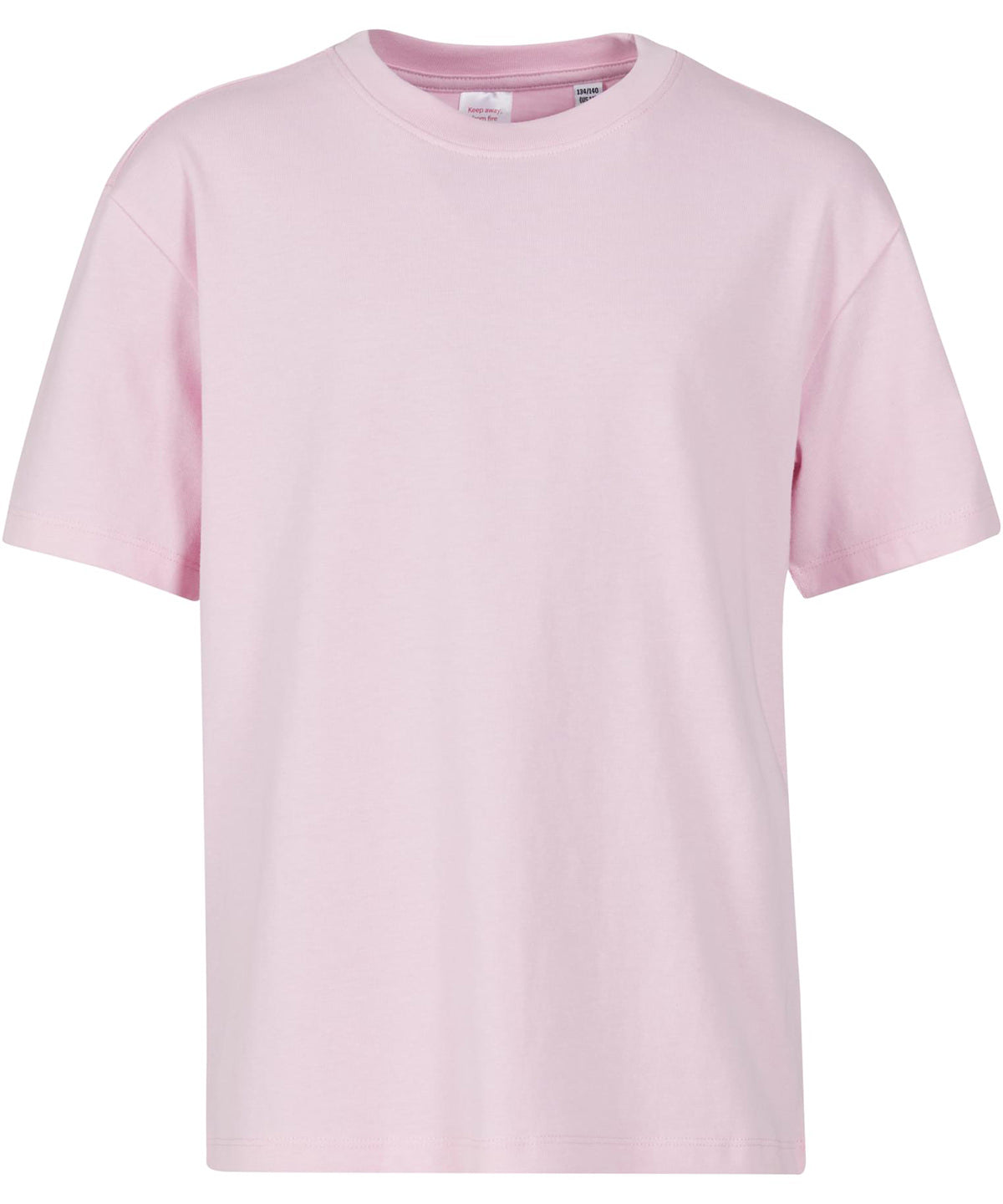 New Morning Studios Kids oversized tee in Soft Pink, front view