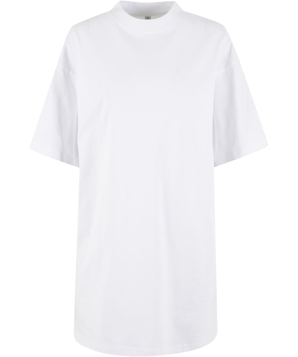New Morning Studios Women’s heavy oversized tee dress in White, front view