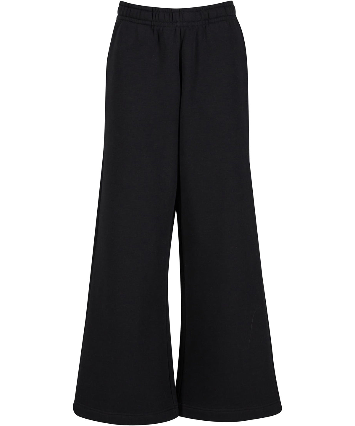 New Morning Studios Women’s wide-leg sweatpants in Black, front view
