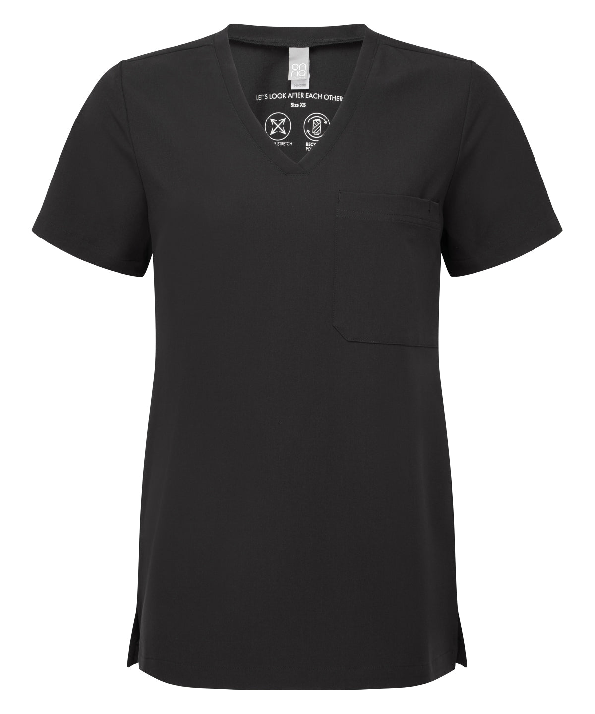 Onna by Premier Women’s Limitless Onna-stretch tunic in Black, front view