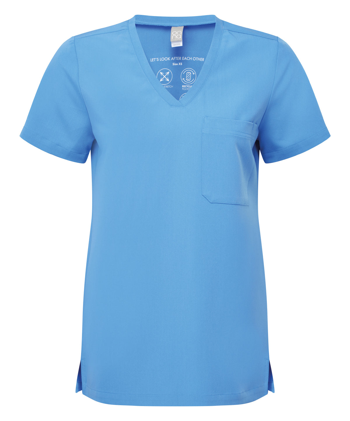 Onna by Premier Women’s Limitless Onna-stretch tunic in Ceil Blue, front view