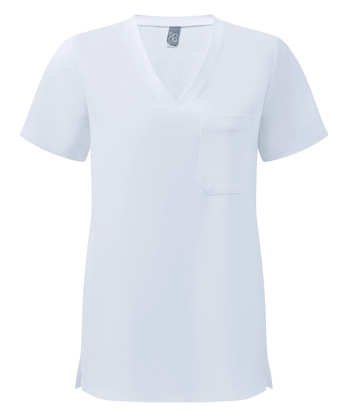 Onna by Premier Women’s Limitless Onna-stretch tunic in Vital White, front view