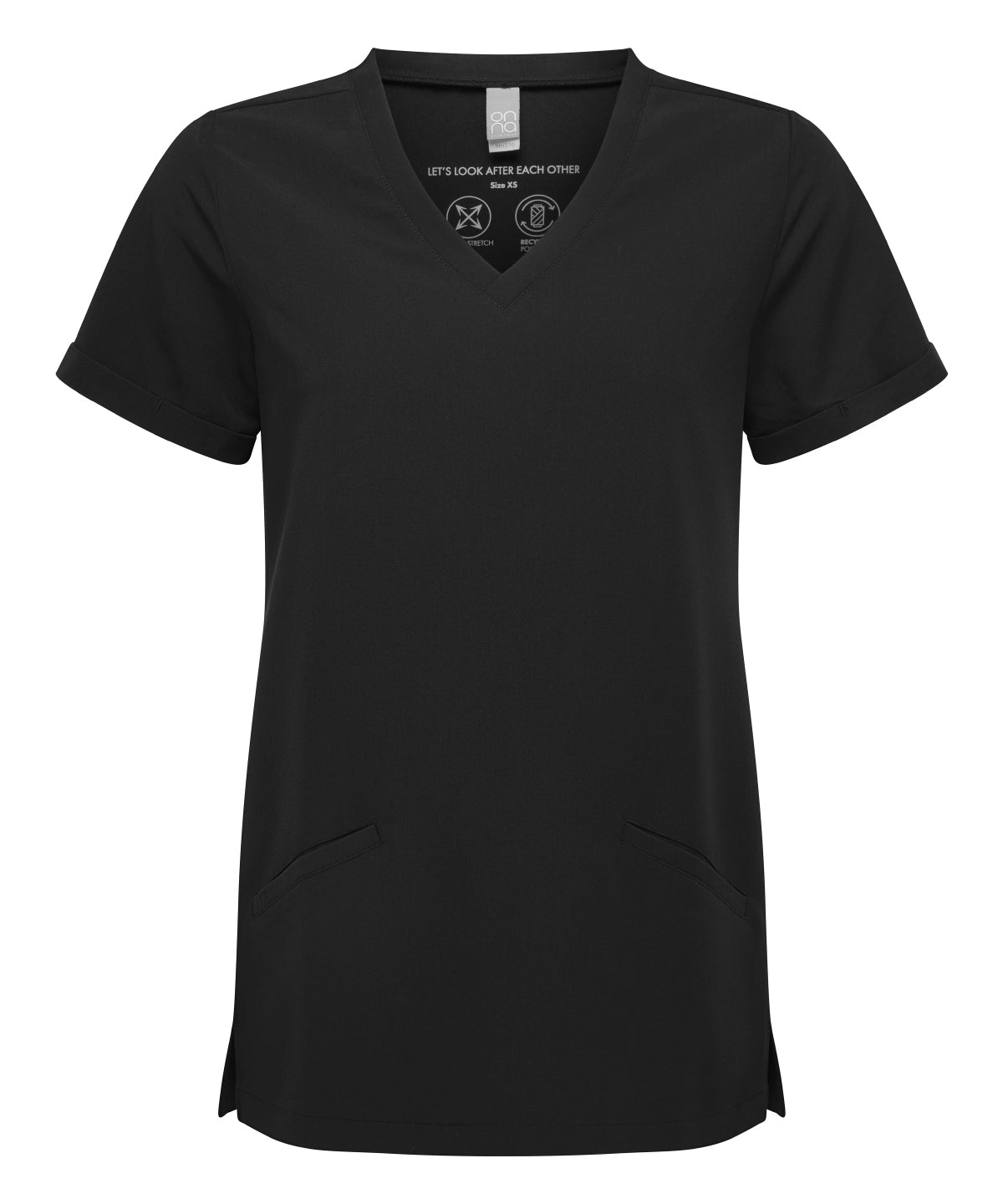 Onna by Premier Women’s Invincible Onna-stretch tunic in Black, front view