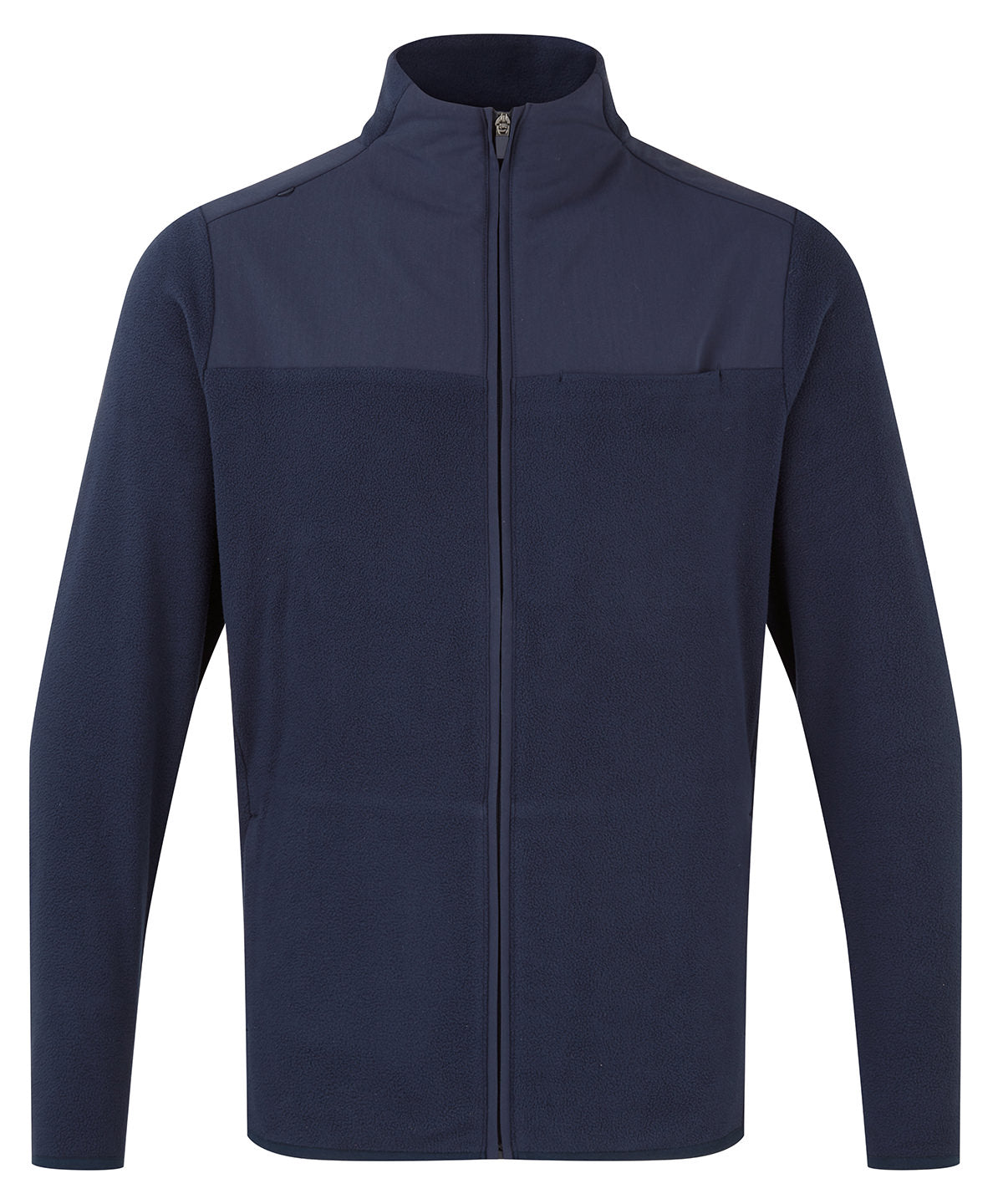 Onna by Premier 'Agility' men's panelled fleece jacket in Navy, front view
