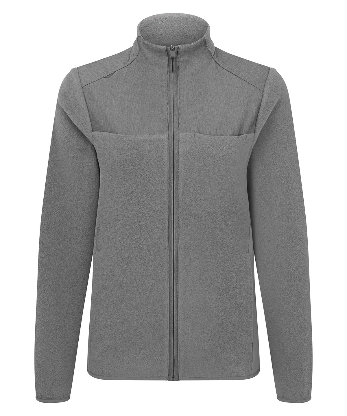Onna by Premier 'Agility' women's panelled fleece jacket in Dynamo Grey, front view