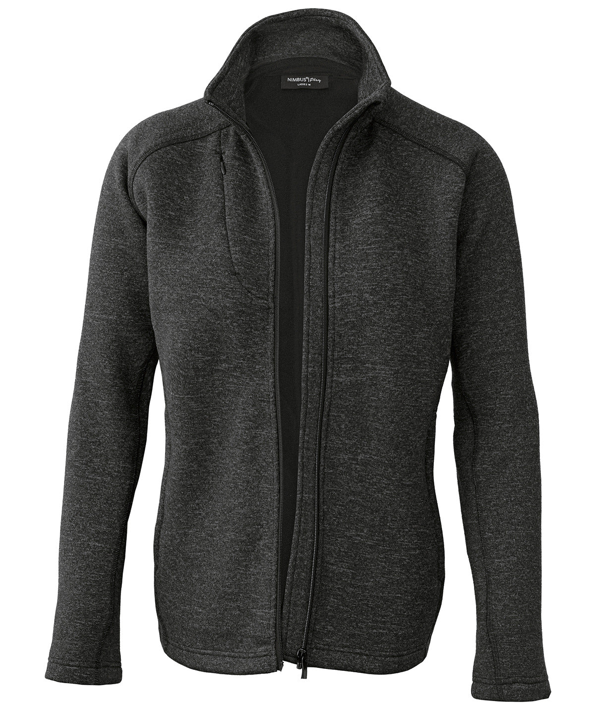 Nimbus Women’s Montana – knitted fleece jacket in Dark Grey Melange, front view