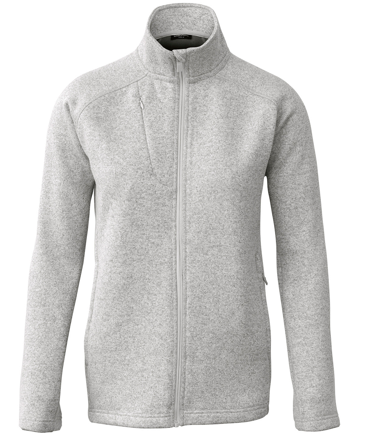 Nimbus Women’s Montana – knitted fleece jacket in Light Grey Melange, front view