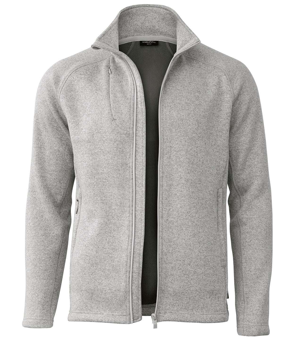 Nimbus Montana – knitted fleece jacket in Light Grey Melange, front view