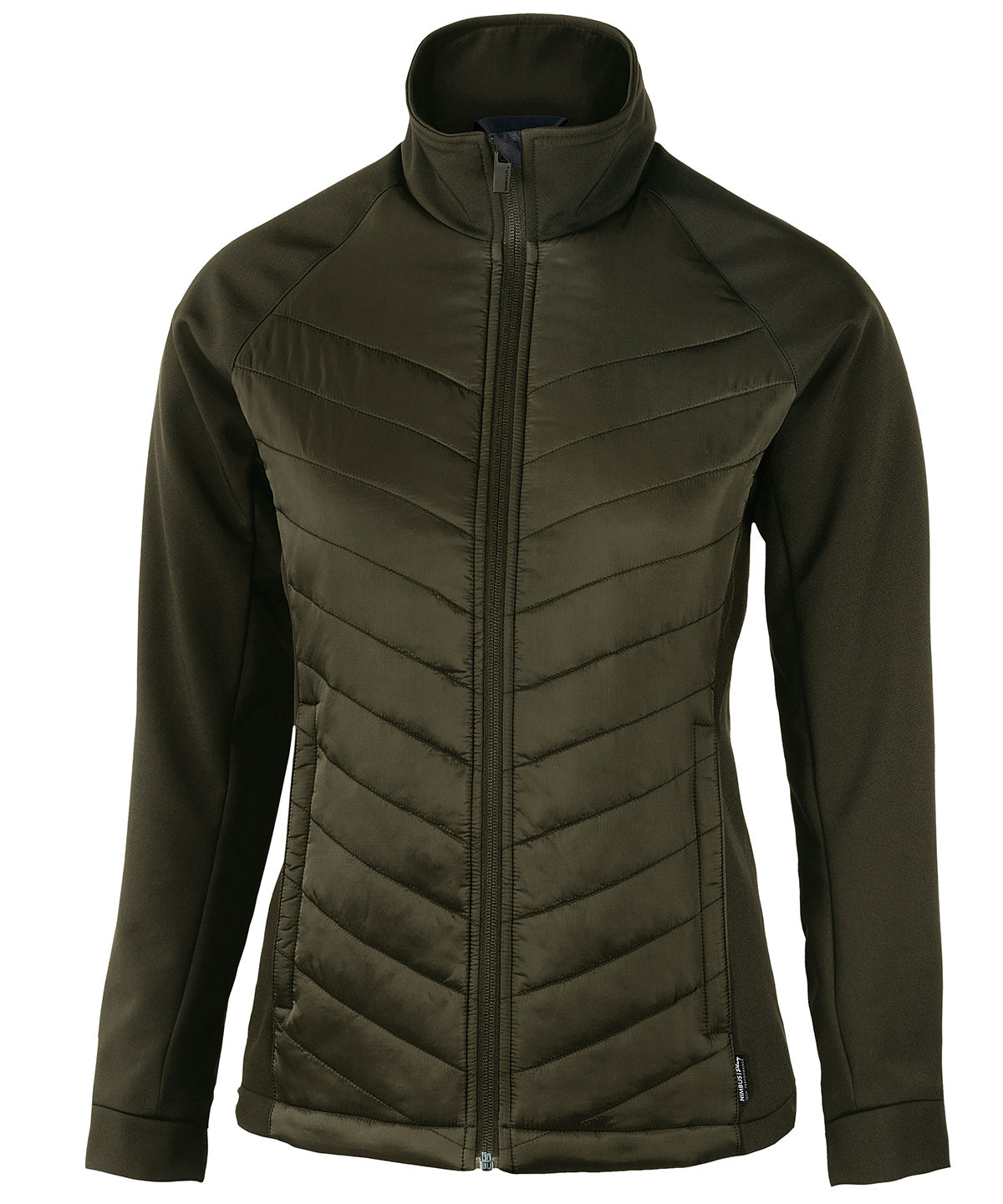 Nimbus Women’s Bloomsdale – comfortable hybrid jacket in Olive, front view