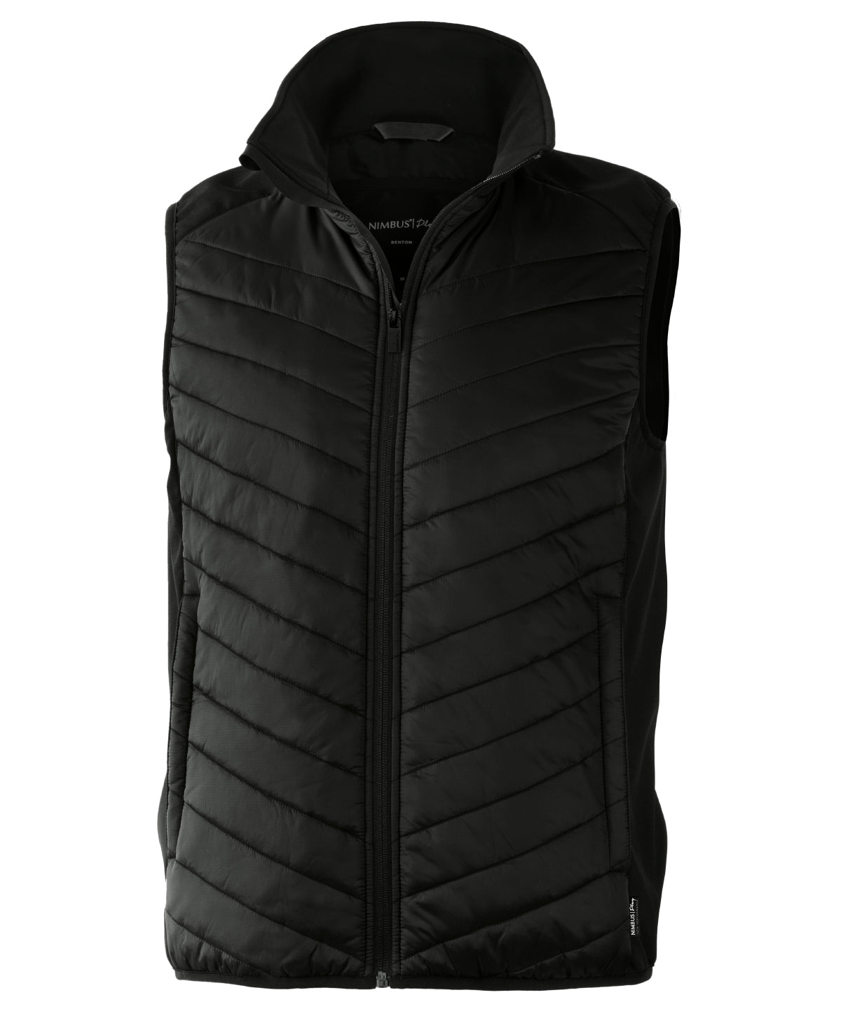 Nimbus Benton – versatile hybrid vest in Black, front view
