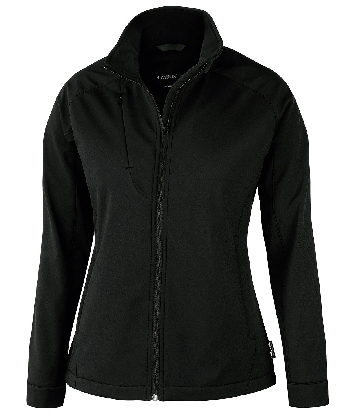 Nimbus Women’s Livingston – 4-way stretch softshell in Black, front view