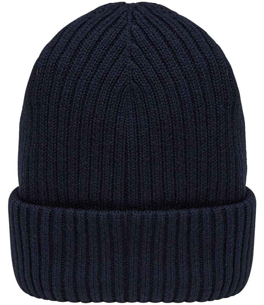 Native Spirit Wide Cuffed Beanie in Navy, front view
