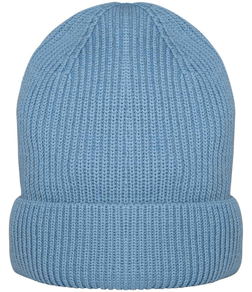 Native Spirit Merino Wool Beanie in Cool Blue, front view