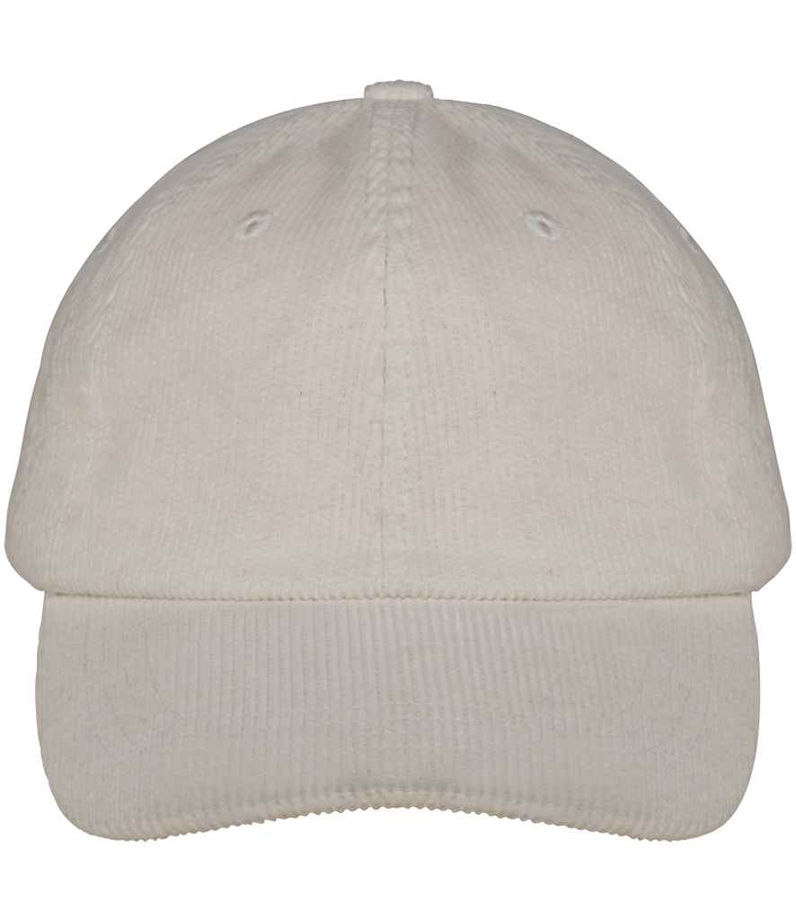 Native Spirit Corduroy 6 Panel Cap in Ivory, front view