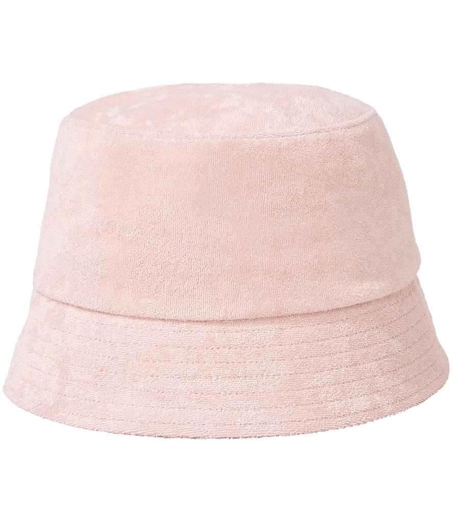 Native Spirit Terry Towel Bucket Hat in Petal Rose, front view