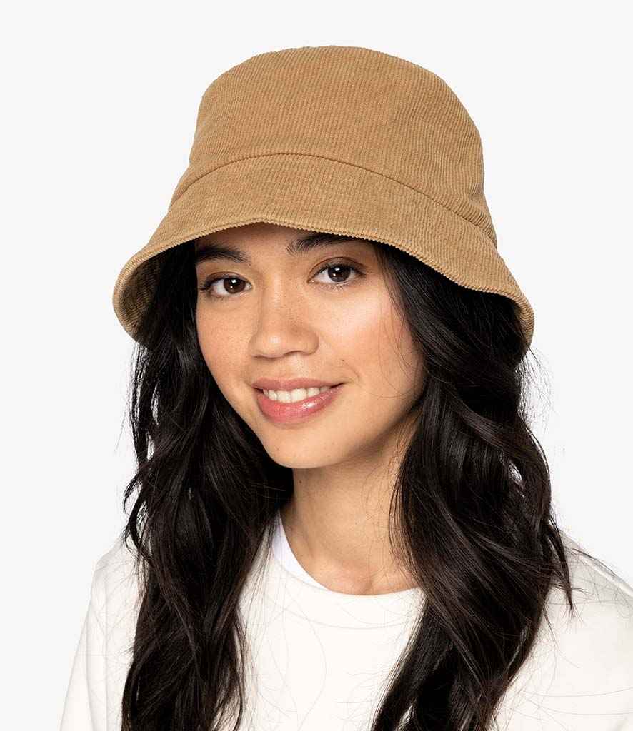 Native Spirit Corduroy Bucket Hat in Dark Camel