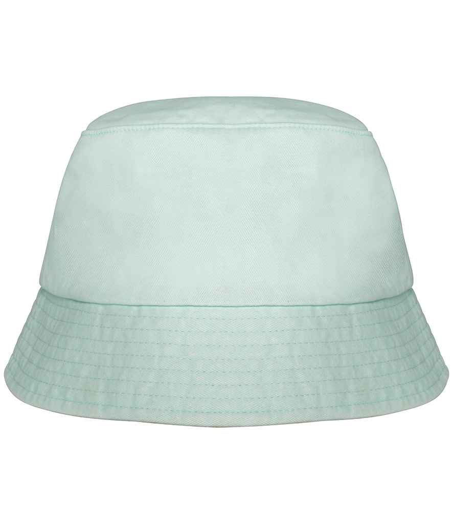Native Spirit Faded Bucket Hat in Washed Brook Green, front view