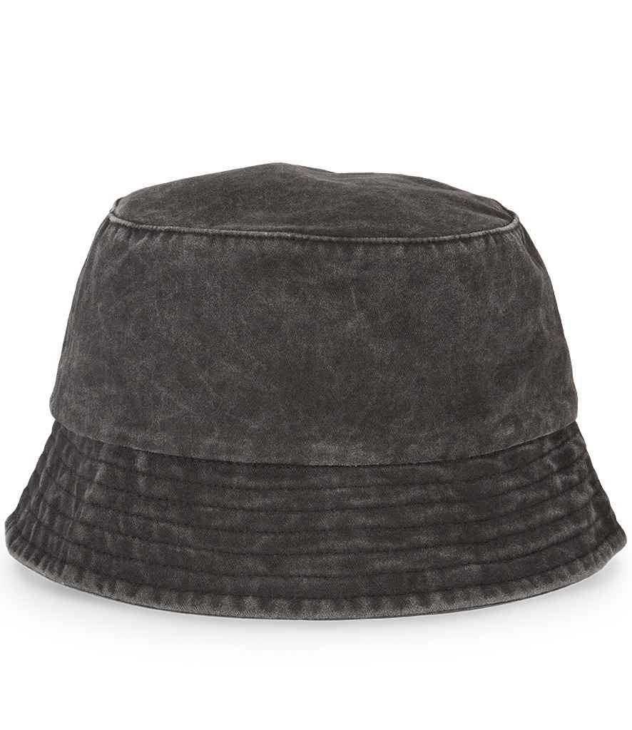 Native Spirit Faded Bucket Hat in Washed Black, front view