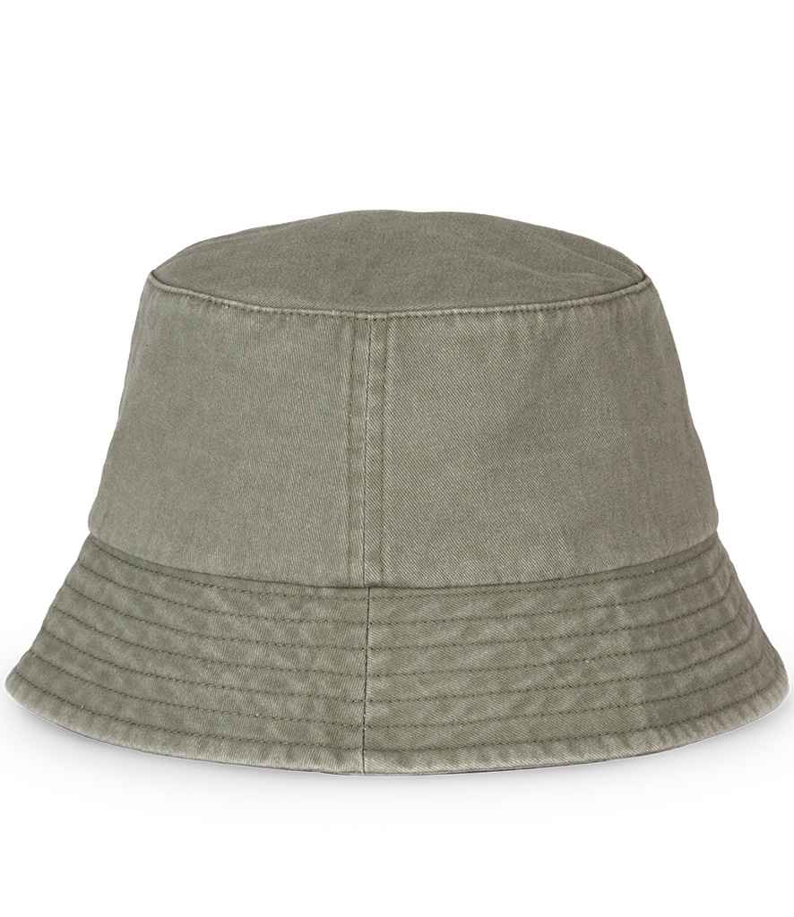 Native Spirit Faded Bucket Hat in Washed Organic Khaki, back view
