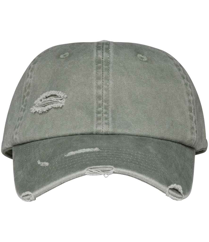 Native Spirit Washed Destroy Cap in Washed Almond Green, front view