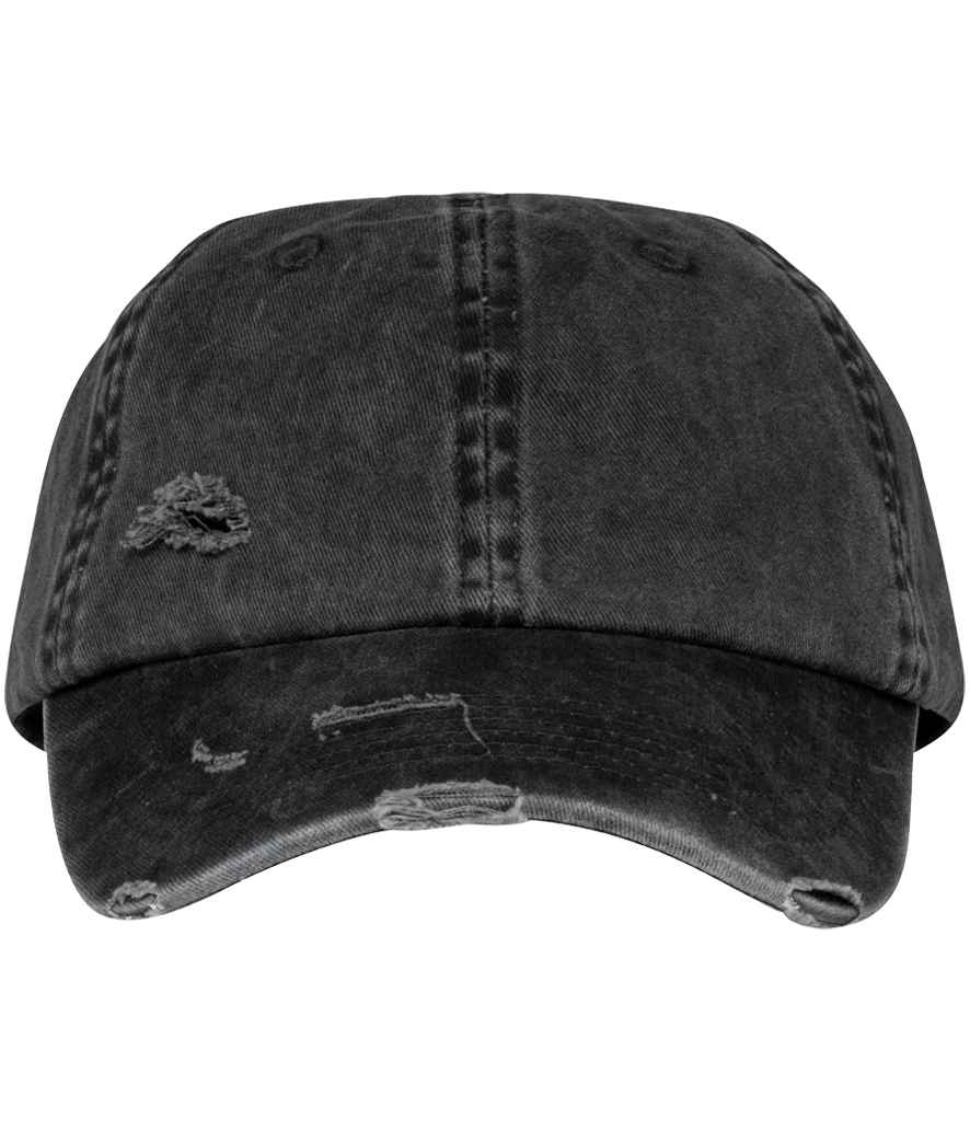 Native Spirit Washed Destroy Cap in Washed Black, front view