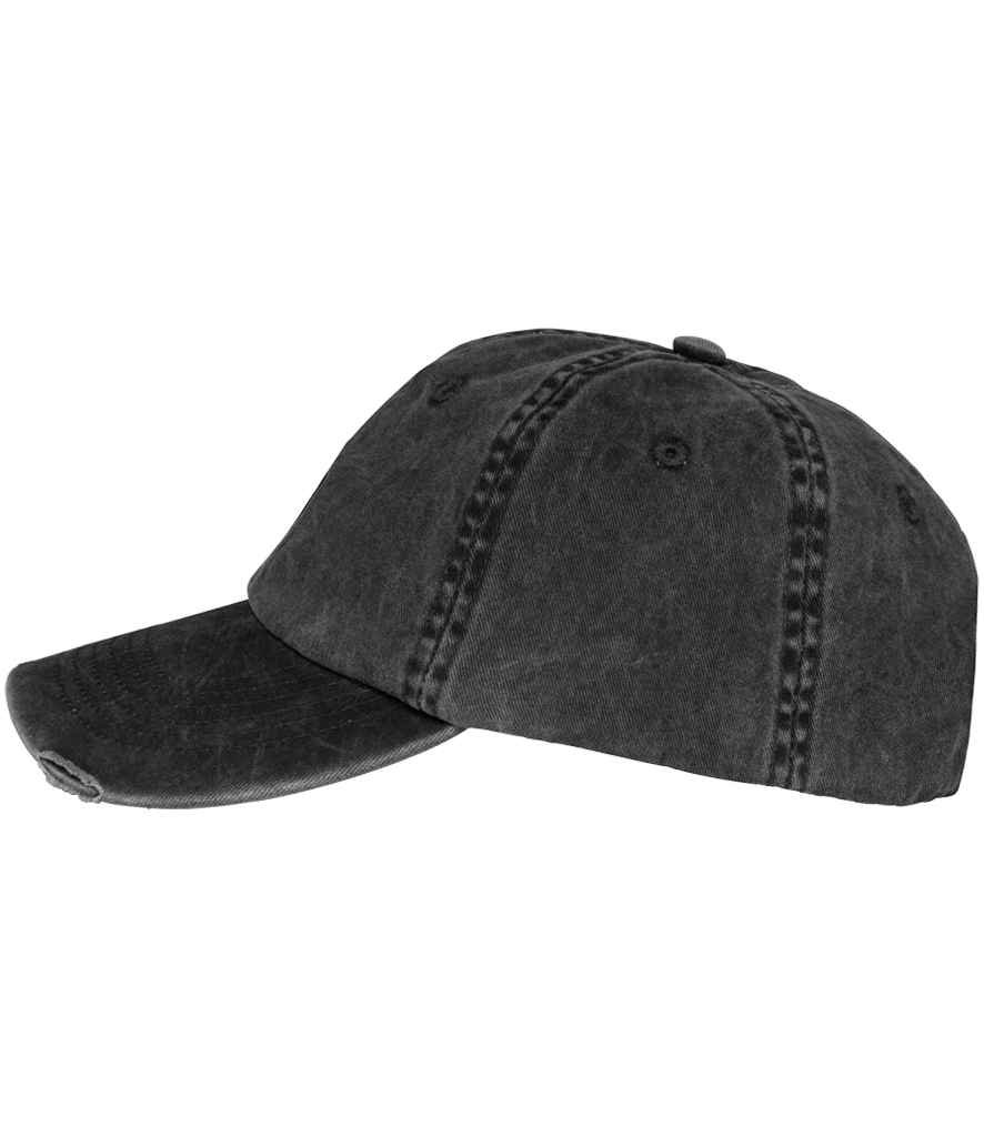 Native Spirit Washed Destroy Cap in Washed Black, side view