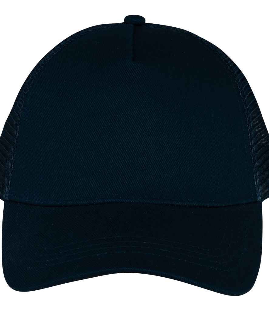 Native Spirit 5 Panel Trucker Cap in Black, front view